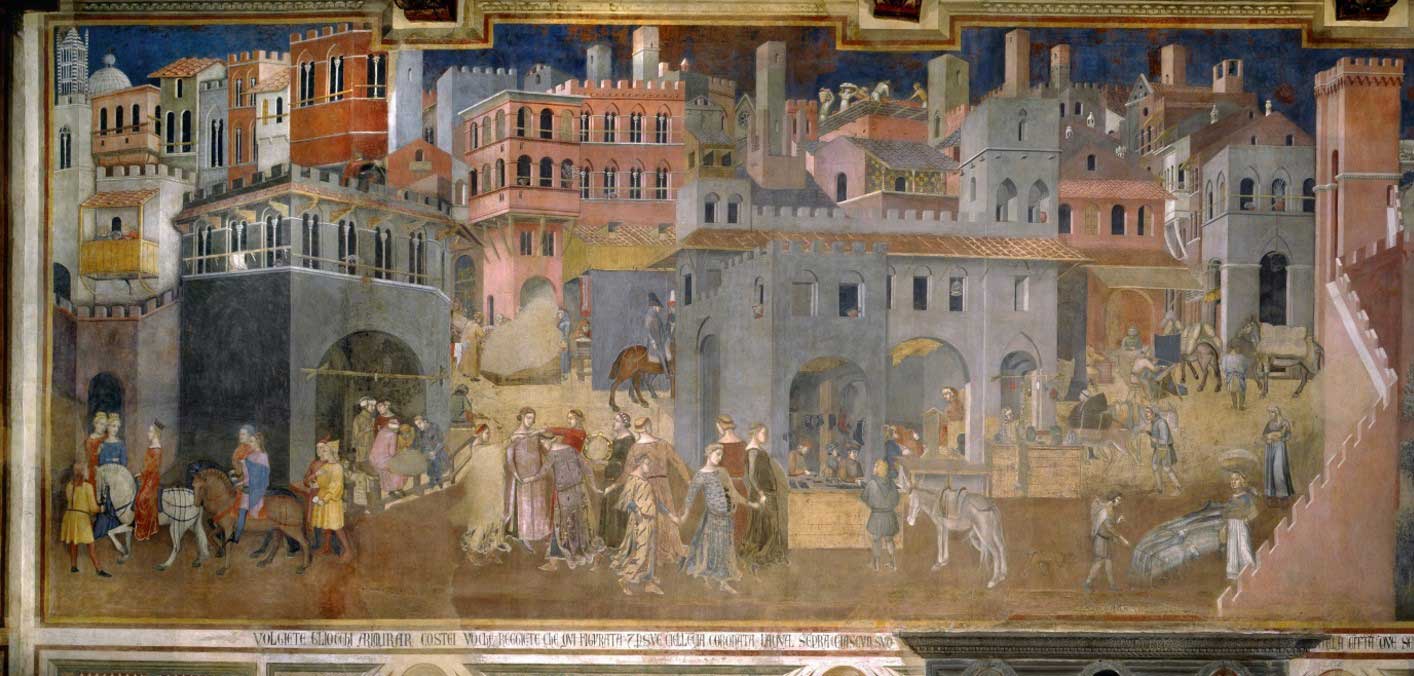 De Stad, het origineel uit 1338 door Ambrogio Lorenzetti.